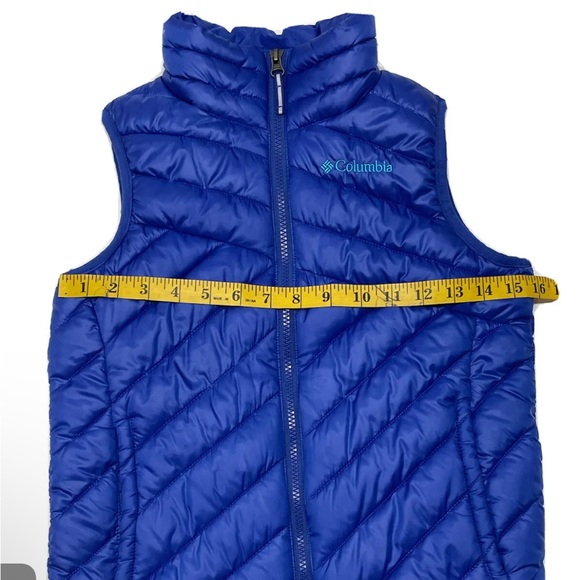 Columbia Women’s Insulated Vest Mens Size S Solid Blue Puffer Quilted Omni-Heat - Picture 5 of 7